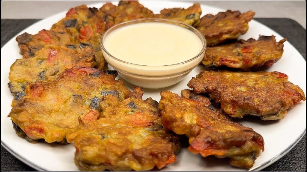 Frittelle di melanzane e peperoni
